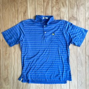 Vintage Peter Millar Polo Shirt Mens M Golf Masters Tournament Logo Embroidered